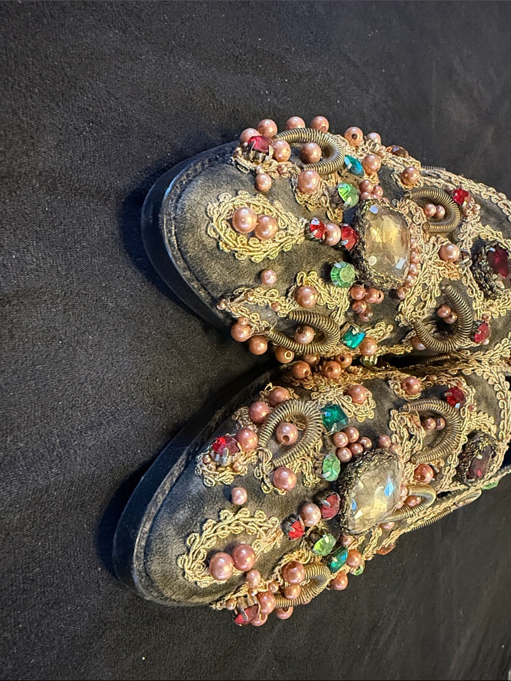 Jeffrey Campbell FREE PEOPLE HORATIO MULTI GOLD VELVET LOAFERS READ DESCRIPTION - Picture 2 of 9